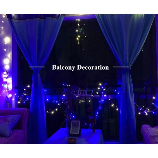 Generic Guirlande Lumineuse 10M 100 LED  Multicolore Lumières de Noël 8 Modes Étanche avec Minuterie Fairy Lights pour Décoration Maison, Fête, Noël, Mariage, Câble Transparent - image 3