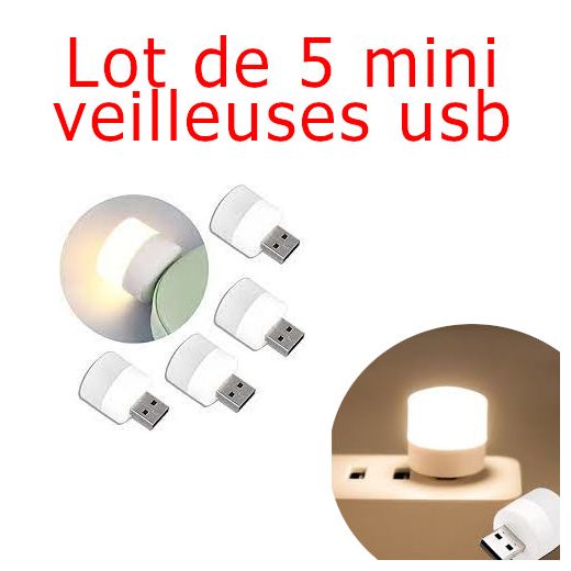 Generic مصباح LED دائري صغير USB - مصباح ليلي LED دائري صغير USB