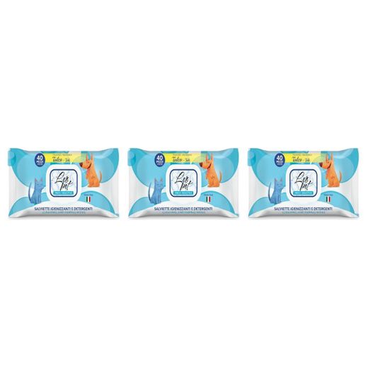 Leopet Lot de 3 - Lingettes Nettoyantes Talc - Pour Animaux Domestiques - Hygiène et Fraîcheur