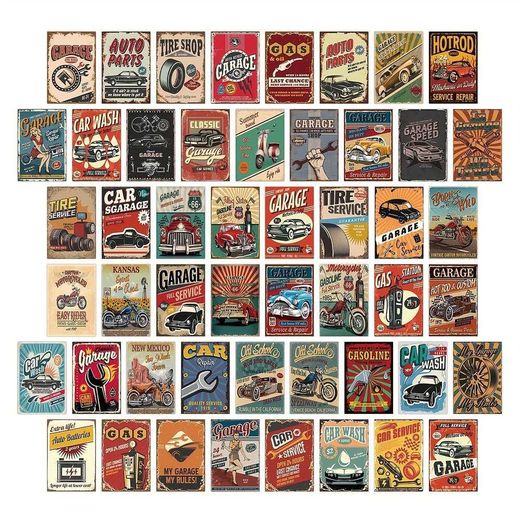 Generic Stickers Vintage Car Industrial Aesthetic Wall Collage - Kawai Cute Cartoon Anime 25Pcs - image 2