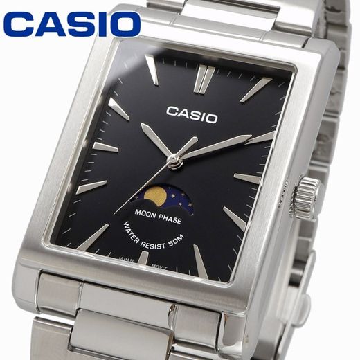 Casio Phase de lune en bracelet metallique - Caran noir - Etanche 5 BAR - image 3