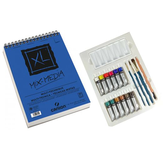 Canson Coffret Artiste Aquarelle Professional:Carnet A4 300g +Peinture+Pinceaux+palette - image 3