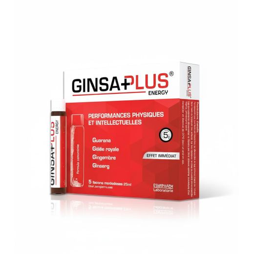 Shot Énergie Naturel -  , Guarana, Gelée Royale & Gingembre - Anti-Fatigue, Vitalité & Récupération - 5 Flacons x 25ml