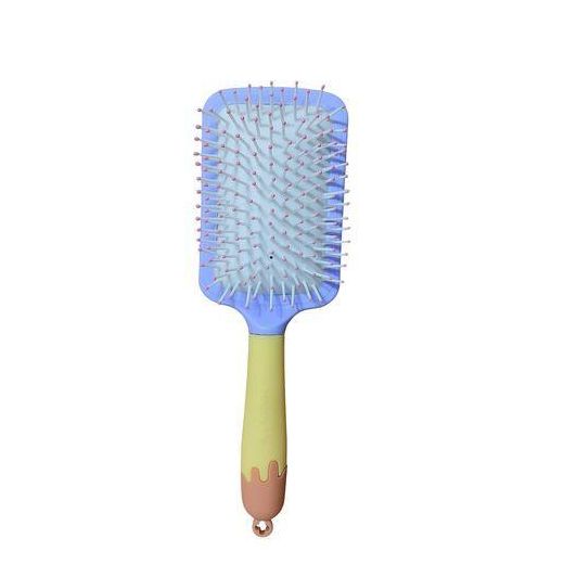 Generic Brosse à cheveux .Brosse plate à coussin d'air flexible,démêlante,massante et lissante.Couleur Bleu Jaune clair. - image 3