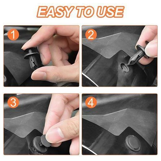 Generic Boîte de 100 Attaches et Clips Auto Universels – 6 Modèles de Rivets en Plastique pour Fixation de Carrosserie - image 4