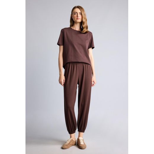 Defacto T-shirt basique marron 100% coton à col rond et manches courtes Coupe régulière - image 2