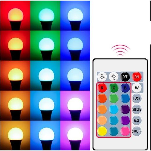 Generic Led Lampe RGB Changement de Couleur Ampoule a Télécommande - image 2