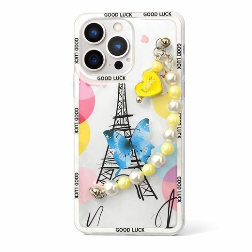 Generic Pochette de téléphone coque Style avec chaine, et cœur pour IPHONE 13 PRO