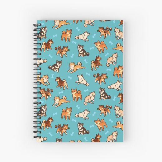 shibes in blue Spiral Notebook Bloc note