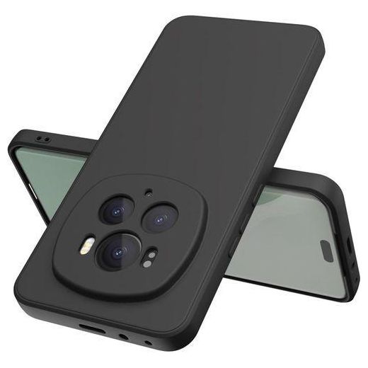 Generic Pochette en silicone liquide pour Honor magic 6 pro 5G : Noir - image 4