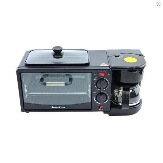Generic Machine à petit déjeuner 3 en 1,Machine à café, grille-pain, four électrique, Mini four de cuisine, Micro-Ondes,Mini four électrique,Four Électrique Compact - Performance Maximale, Design Élégant,appareils de cuisine - image 2
