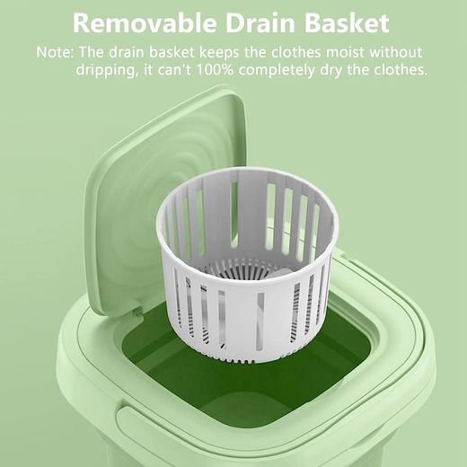 Generic غسالة صغيرة محمولة قابلة للطي، غسالة مدمجة 110V/220V، غسالة للملابس الداخلية، الجوارب، ملابس الأطفال، مع مجفف ومركز مصغر، مثالية للسفر، التخييم، السكن الطلابي، والمساحات الصغيرة - image 3