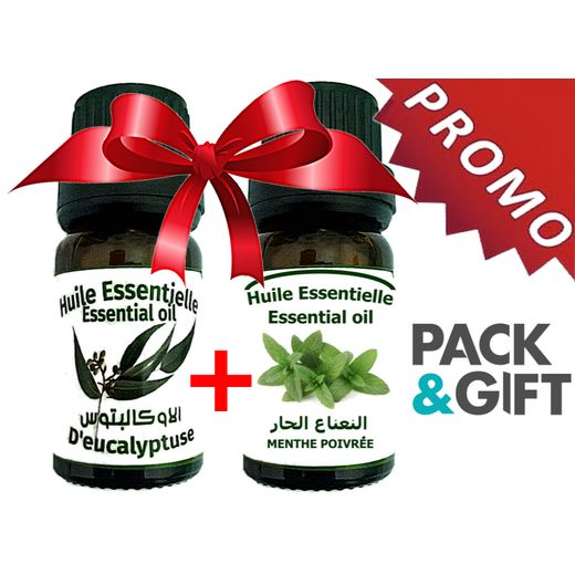 Essential Oil Huile essentielle eucalyptus -10ml + Huile essentielle Menthe poivrée -10ml