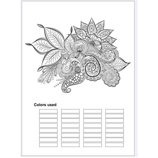 Generic vintage_rose_fleurs_dorées_2 Cahier à spirale Adult Coloring Book - image 2