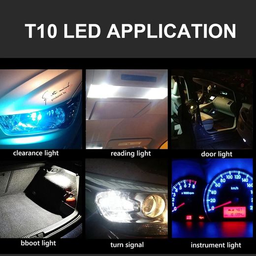 Generic 5 Pcs Lampe LED Source De Lumière Voiture T10 W5W 194 12V 5W - image 2