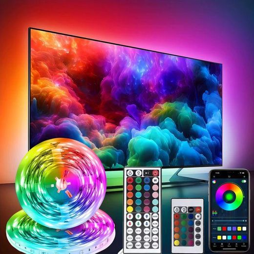 Generic Bande lumineuse de jeu LED intelligente RGB 5050, USB 5V, synchronisation de la musique, 24/44 touches, télécommande APP, bande Flexible pour salle de jeux, rétro-éclairage TV