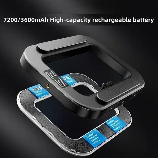 Generic caméra de lumière à anneau de température à trois couleurs RGB+ multifonctionnelle améliorée avec une batterie au lithium intégrée de 3000 mAh, avec 45 modes d'effet lumineux - image 3