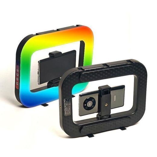 Generic caméra de lumière à anneau de température à trois couleurs RGB+ multifonctionnelle améliorée avec une batterie au lithium intégrée de 3000 mAh, avec 45 modes d'effet lumineux - image 4