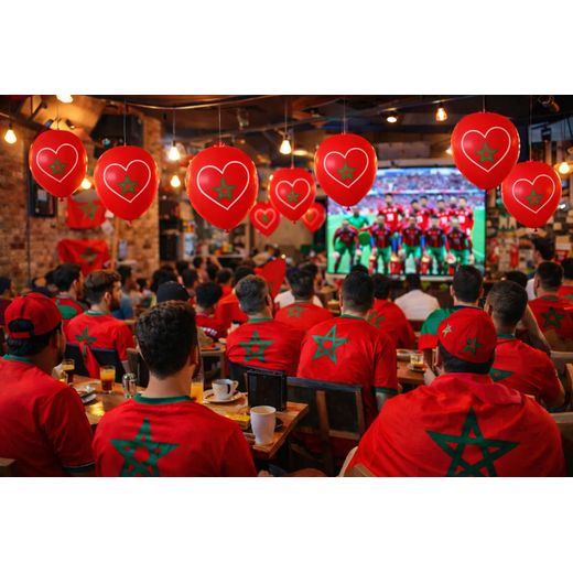 Generic 50 ballons rouges avec drapeau Dima Maroc décoration pour les festivals