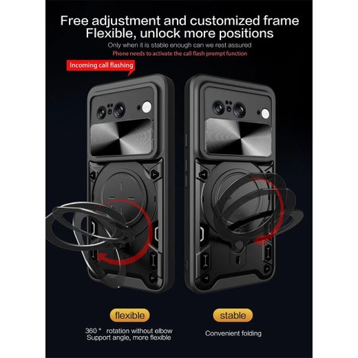 Generic Coque antichoc pour Google Pixel 8 ,avec Cach de camera et béquille magnétique - image 2