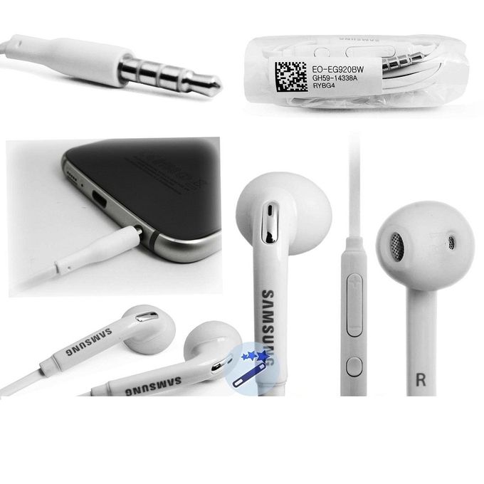 OFFICIEL SAMSUNG KIT PIETON OREILLETTE STÉRÉO FILAIRE S6 SM-G920 EO-EG920BW