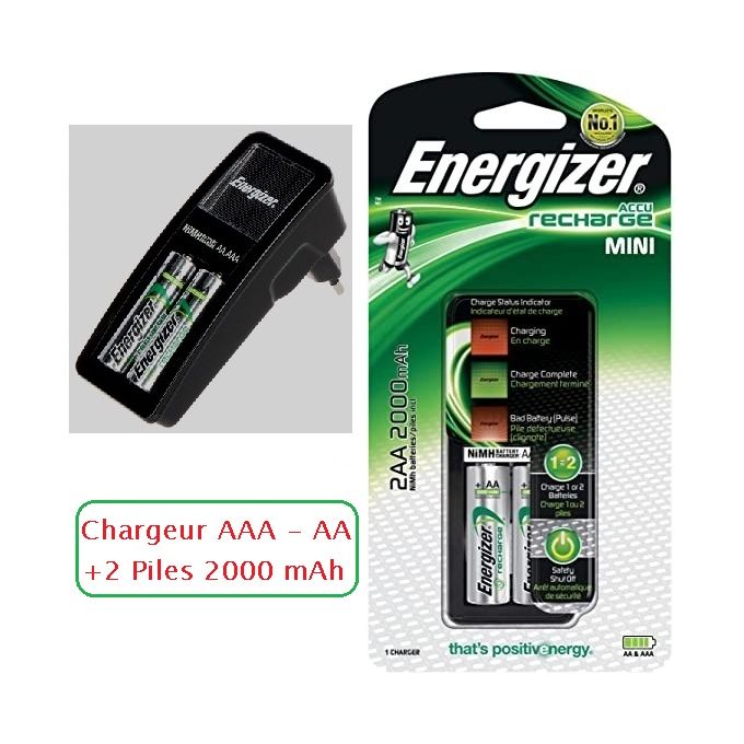 Chargeur de piles + 2 piles AA+ 2 piles AAA - Duracell