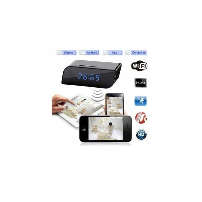 Horloge caméra espion wifi 1080P