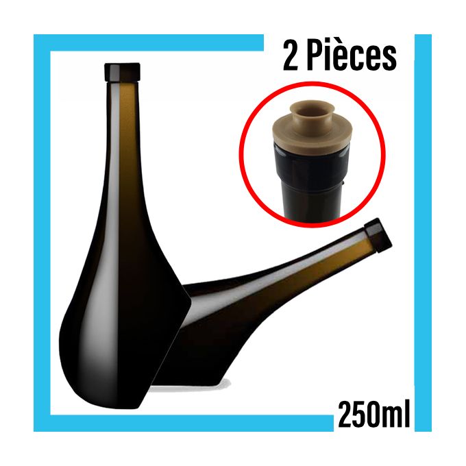 Lot de 2 Bouteille Due Fondos en Verre Bouchon en Plastique à Visser - 250ml
