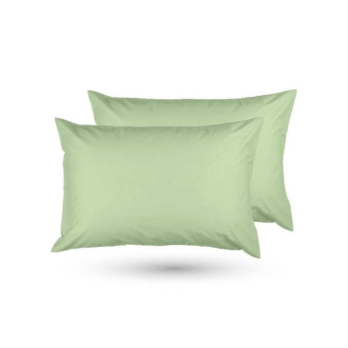 DWIRTY 2Taies D'oreiller Uni Vert 50x70cm