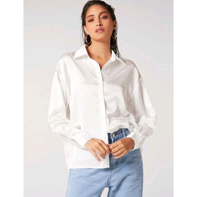 Generic Chemise satin femme oversize meilleur qualit chemise