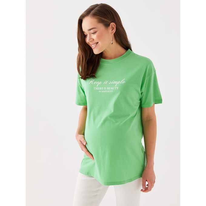 Lc Waikiki T shirt de maternit en coton imprim col ras et