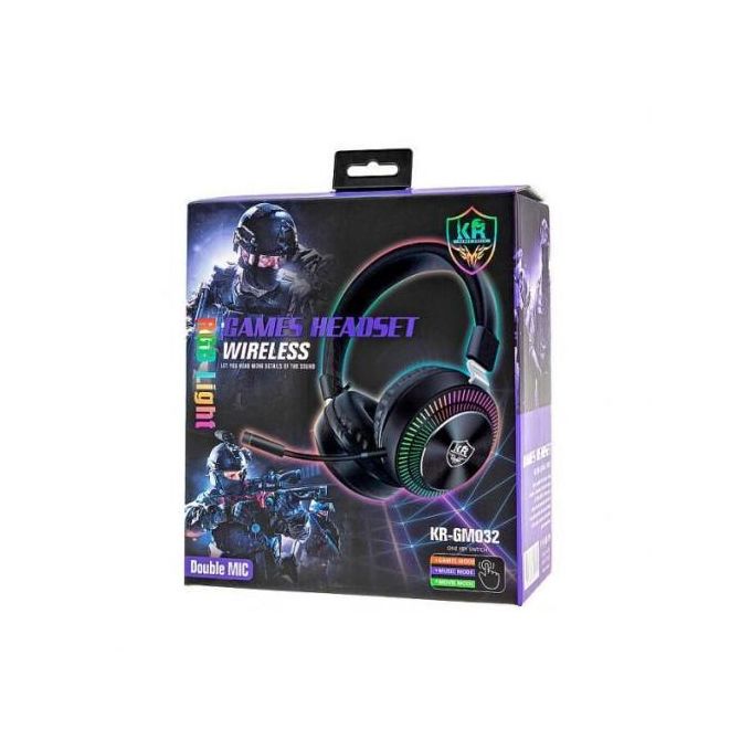 karler bass Casques de jeu sans fil Bluetooth 5.0 Gamer RGB Double