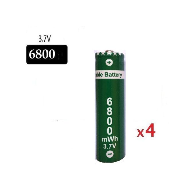Generic 4 batteries 3.7V 18650 Li-ion rechargeables 6800 mah à prix pas  cher
