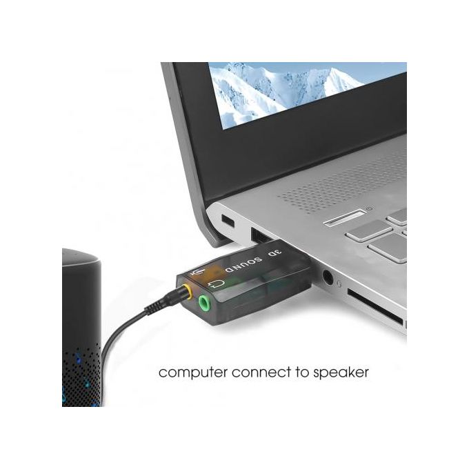 Carte son, 5.1, USB 2.0, Connexion microphone: 1x 3.5 mm