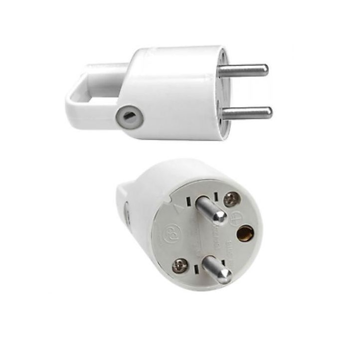 Fiche male 2P+T // L.A.P - 16A-250v // blanc