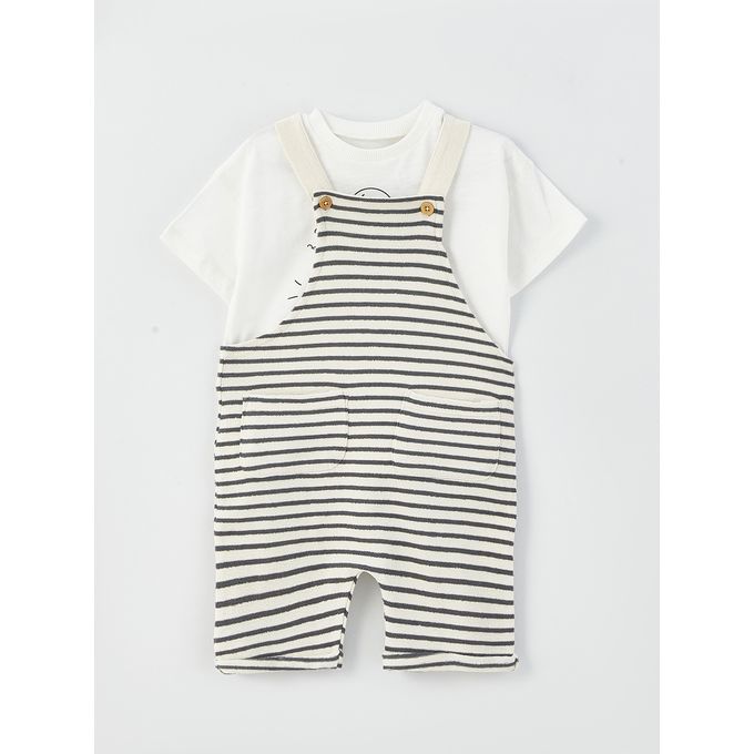 Lc Waikiki Ensemble 2 pieces a col ras du cou T shirt bebe garcon et salopette a prix pas cher Jumia Maroc