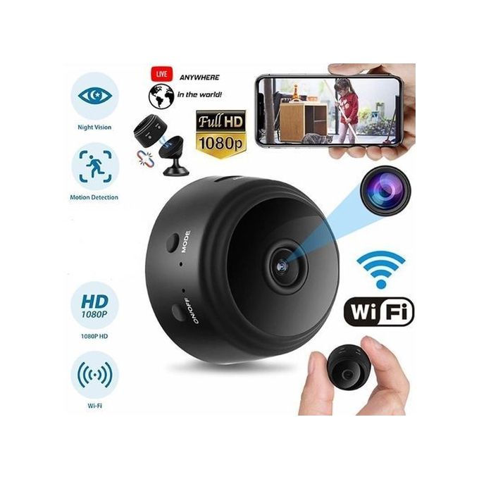Mini caméra IP WiFi HD 1080P, dispositif de sécurité sans fil, avec Vision nocturne 360 degrés,