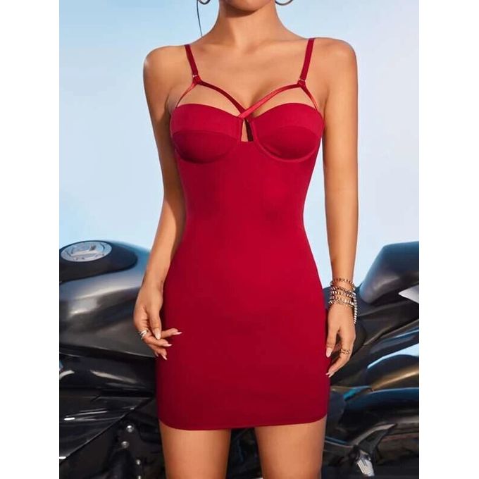 Compare SHEIN Robe moulante a fines brides decoupe bustier Price