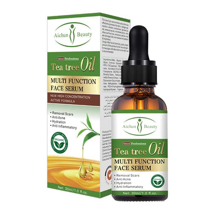 Aichun Beauty Sérum Visage Tea Tree Oil Multifonction, Enlèvement Cicatrices, Anti Acné, Anti Inflammatoire