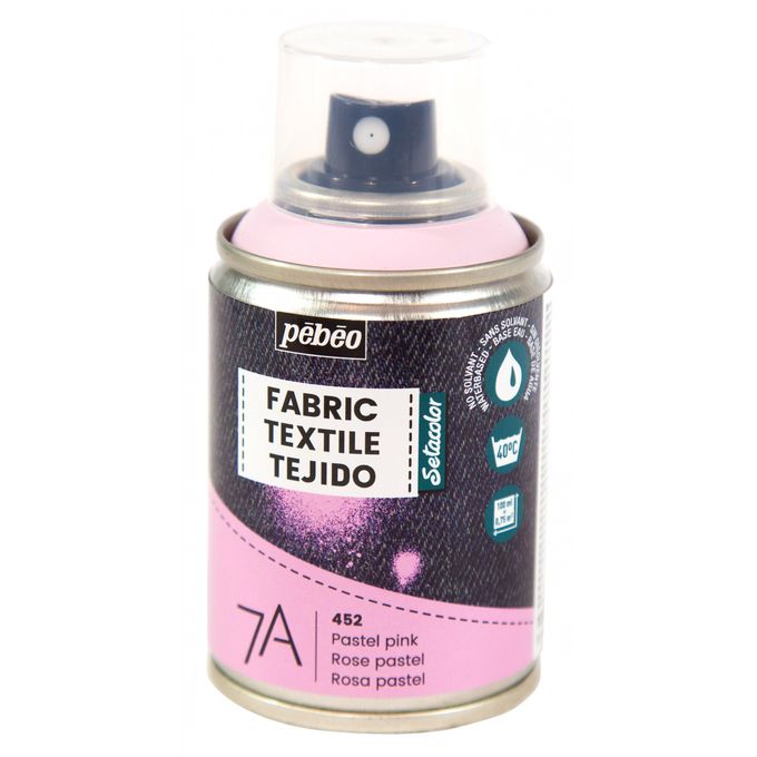 Pebeo BOMBE PEINTURE TEXTILE SETACOLOR 7A SPRAY 100 ML - 452 ROSE PASTEL à  prix pas cher