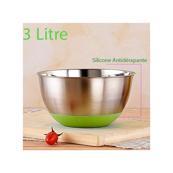 Fackelmann Bol à Mélanger Inox 25cm - Saladier Métal Pour Cuisine Et Pâtisserie