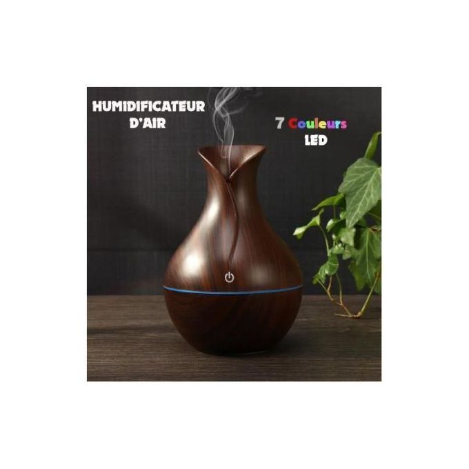 Sonew USB Touch Bois Grain Air Humidificateur Diffuseur d'Huile 300ml,  Humidificateur, Humidificateur Tactile LED 