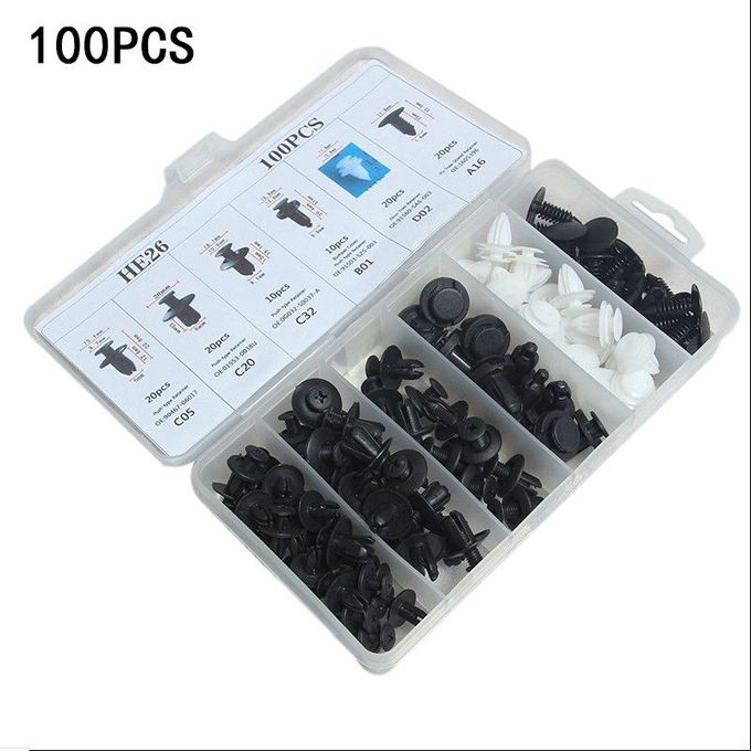 Generic 100pcs Mixtes Auto Fixation Clip Voiture Corps De Retenue Rivet  Pare-chocs Porte Clips De Fixation - Prix pas cher