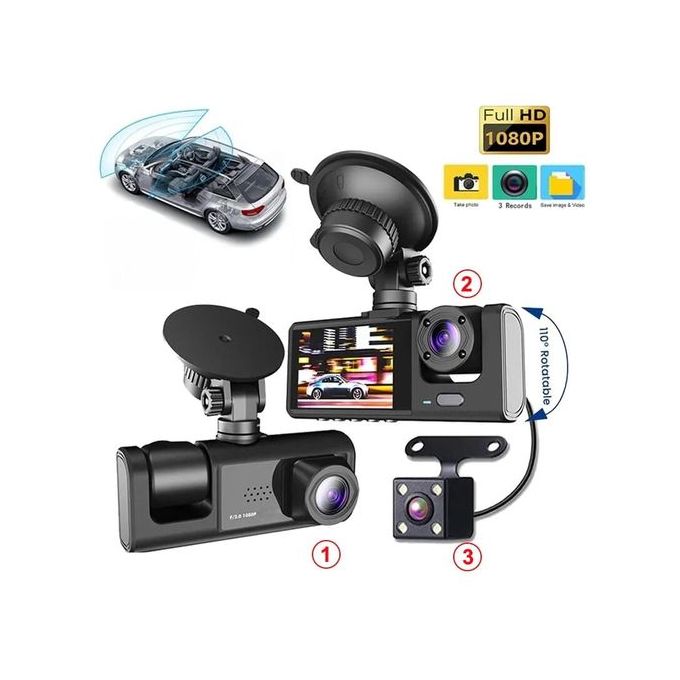 Generic DashCam DVR caméra voiture 3 canaux HD 1080P avant arrière