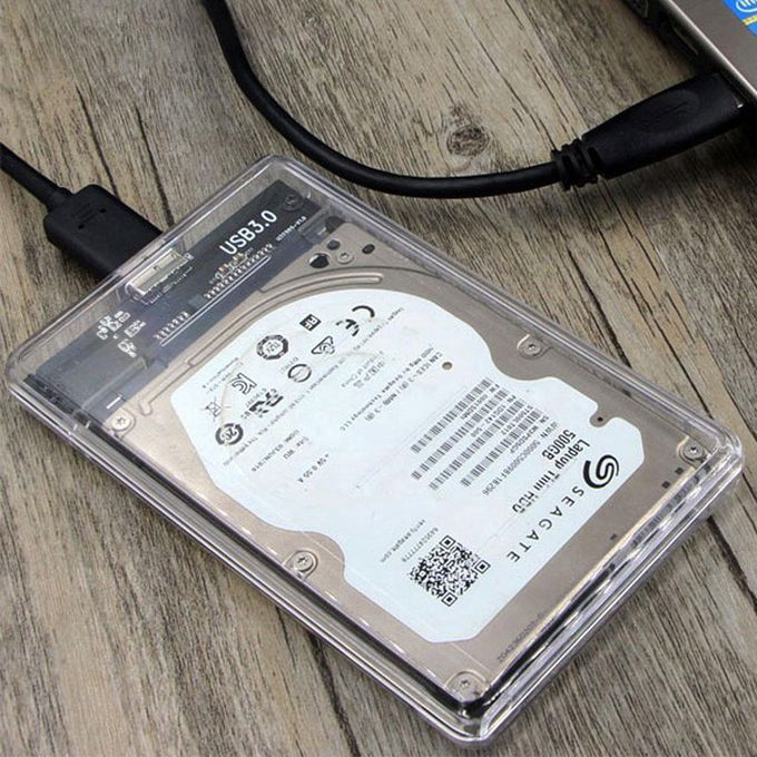 Boîtier disque dur transparent pour disque dur externe 2,5 USB 3.0 SATA  HDD SSD