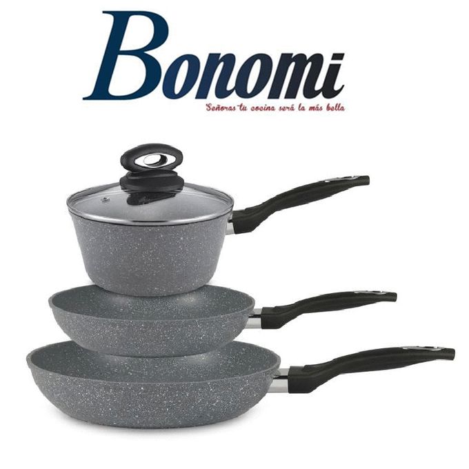 Bonomi Ensemble poêle + Casserole avec induction - bonomi - gris à