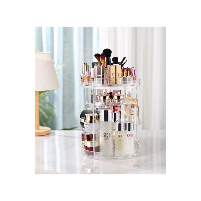 COFFRETS MAQUILLAGE Organisateur rangement cosmétique rotative transparent 360