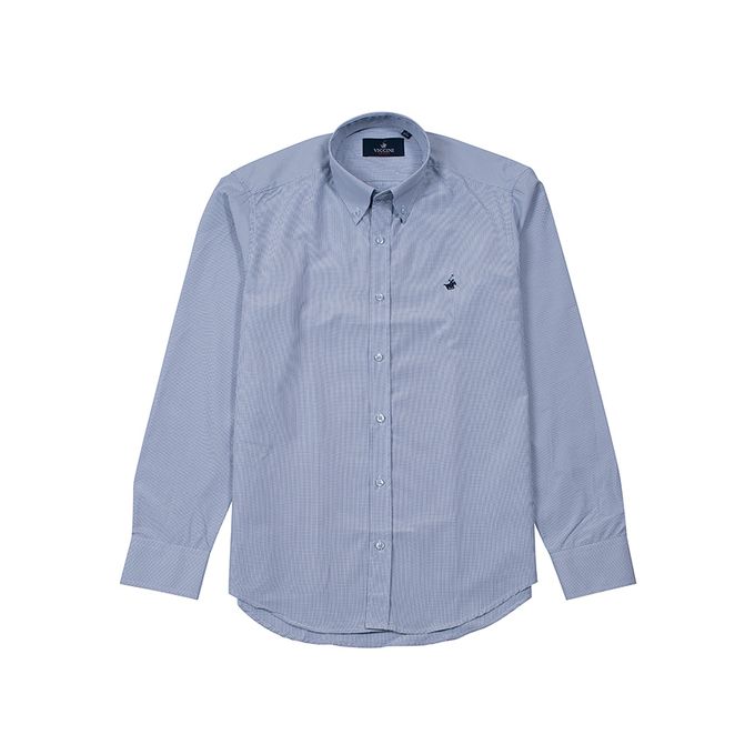 Viccini Chemise Micro Carreaux avec Logo Brodé (Regular Fit) - Ciel
