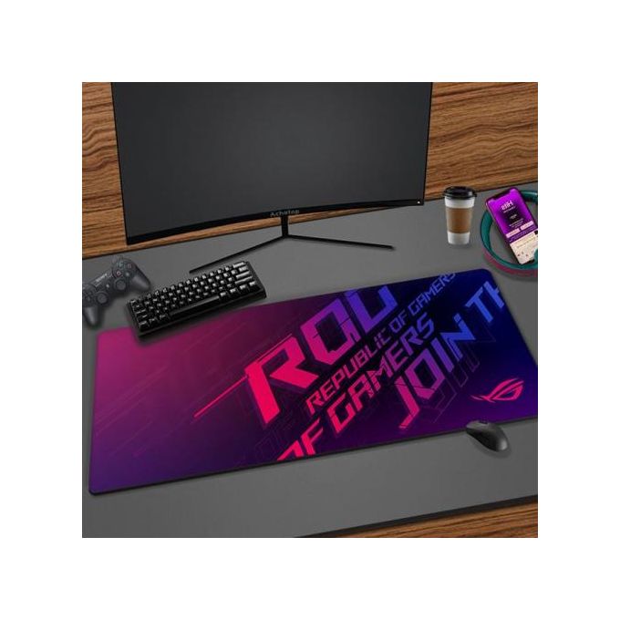 Generic Tapis souris gamer XXL Rog déco, rgb led setup, pour décoration, pc  république à prix pas cher