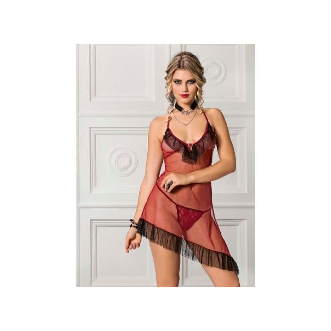 chemise de nuit sexy rouge